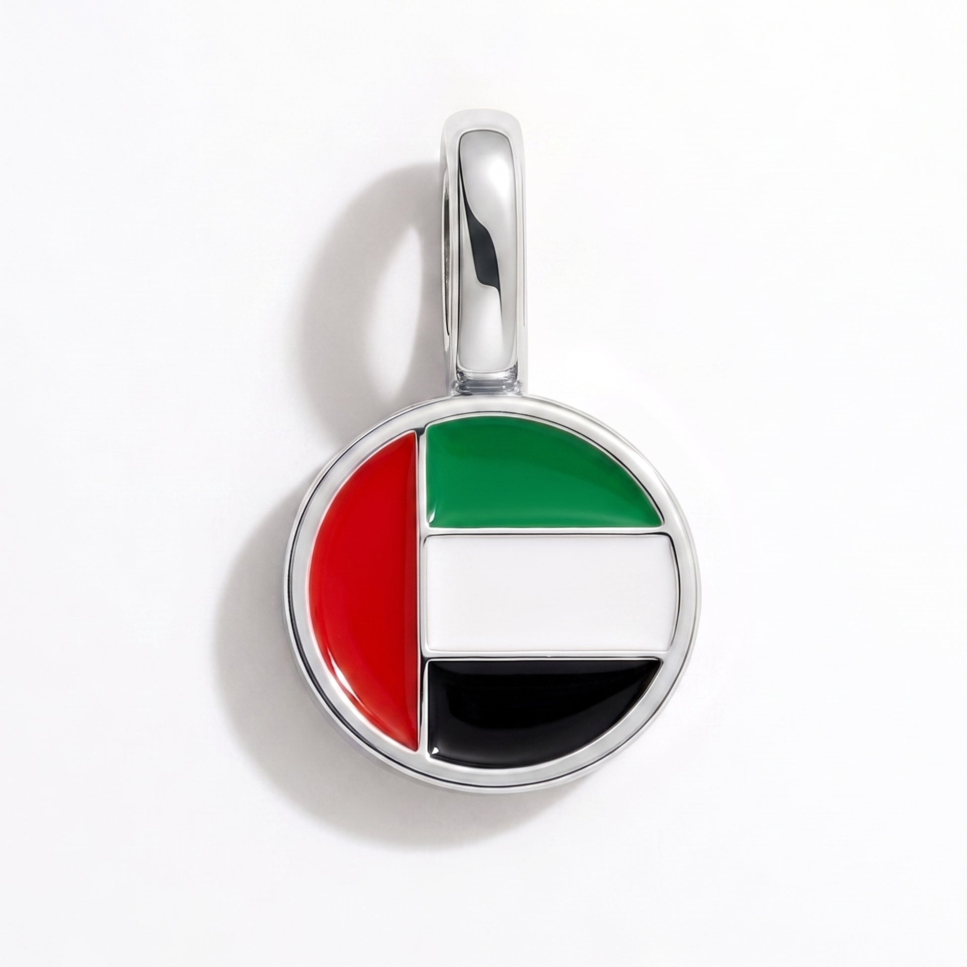 Flaggcharm Förenade Arabemiraten – rund silver