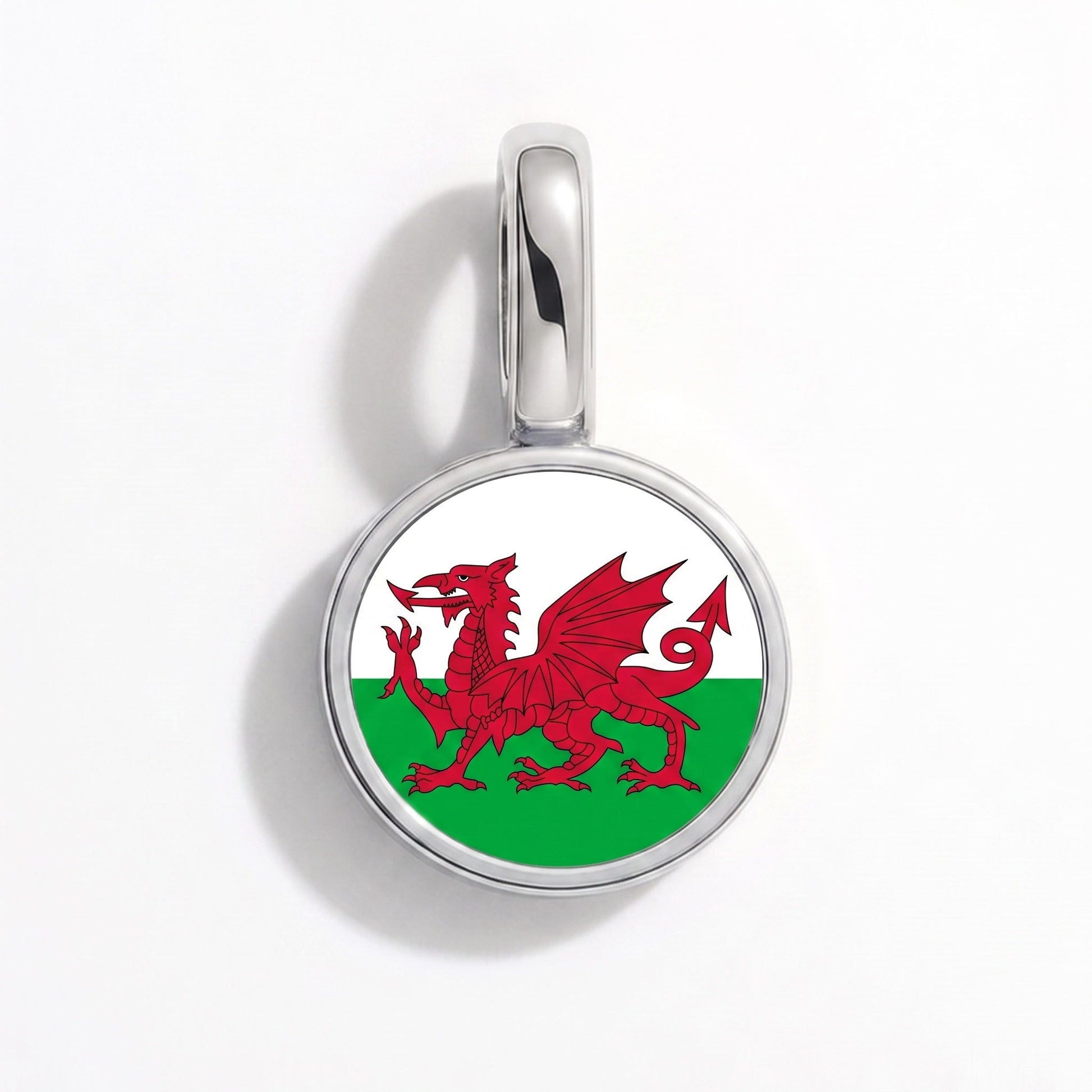 Flaggcharm Wales – rektangulär silver